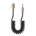 Аудио кабел – Mcdodo (CA-0890) – Lightning → Jack 3.5mm, спирален, плетен, 1.8m – Черен