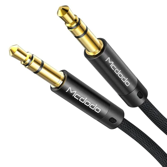 Аудио кабел – Mcdodo (CA-6640) – Jack 3.5mm → Jack 3.5mm, плетен, 1.2m – Черен
