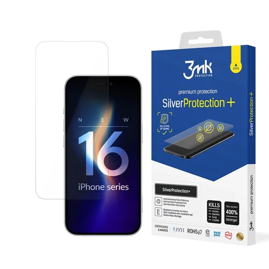 Протектор за iPhone 16 Pro - 3mk - СребристПротекционен+ филм - Прозрачен