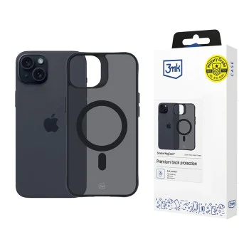 Калъф за iPhone 15 - 3mk - Smoke MagCase - Черен