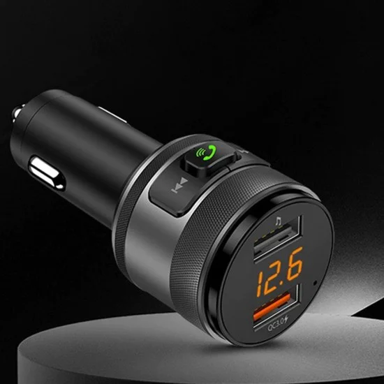 FM трансмитер – Techsuit VoltTune (MFM1) – Dual USB, QC3.0, MP3 плейър, Bluetooth – Черен