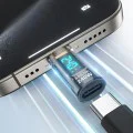 Адаптер – Techsuit DataBoost (A23) – USB-C, LED дисплей, 40Gbps, 8K@60Hz, PD240W – Сив