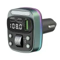 FM трансмитер – Techsuit EchoDrive (MFM3) – Dual PD35W, Bluetooth 5.4, U-Disk музика, Bass режим – Черен