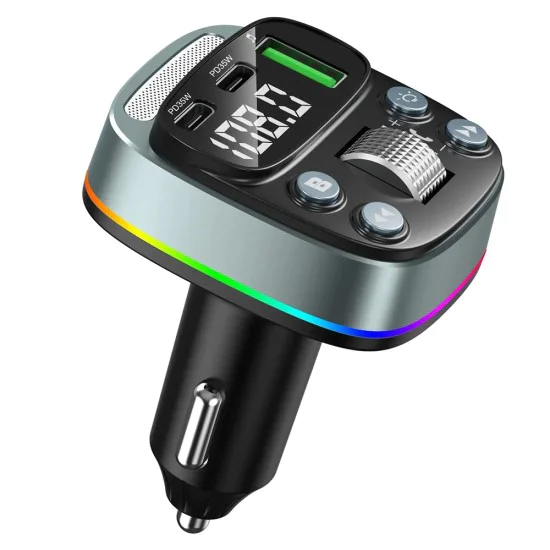 FM трансмитер – Techsuit EchoDrive (MFM3) – Dual PD35W, Bluetooth 5.4, U-Disk музика, Bass режим – Черен