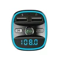 FM трансмитер – Techsuit JamLink (MFM2) – Dual USB, SD карта, син LED ринг, ултракомпактен – Черен