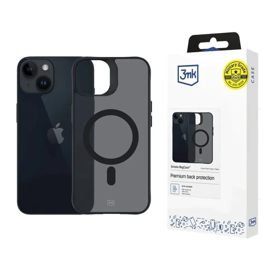 Калъф за iPhone 14 / iPhone 13 - 3mk - Smoke MagCase - Черен