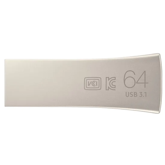 Samsung - Memory Stick BAR Plus (MUF-64BE3/APC) - USB 3.1, 64GB, 300MB/s, PC, Notebook, 5-степенна защита - Champaign Silver