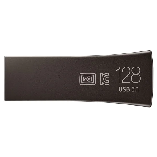 Samsung - Memory Stick BAR Plus (MUF-128BE4/APC) - USB 3.1, 128GB, 400MB/s, PC, Notebook, 5-степенна защита - титаниево Сива