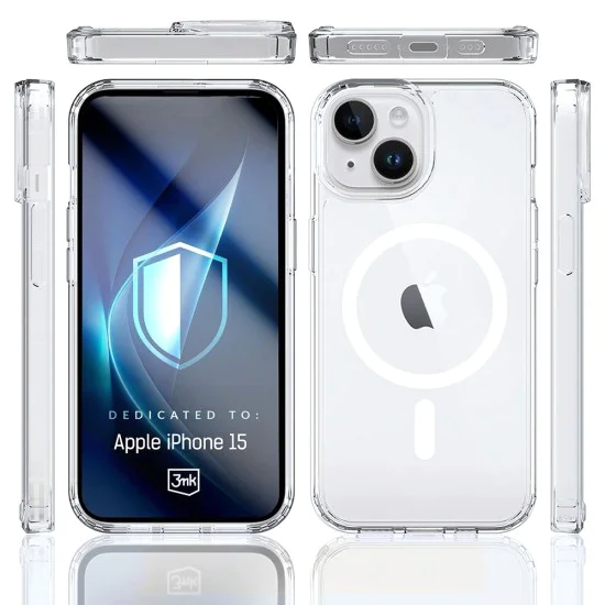 Калъф за iPhone 15 - 3mk - Armor MagCase - Прозрачен