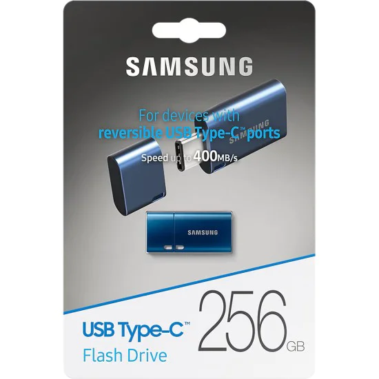 USB памет Samsung Type-C OTG – 256GB, 400MB/s, 5-proof технология – Син