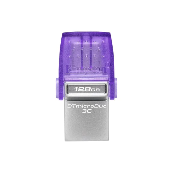 Kingston - Memory Stick DataTraveler microDuo (DTDUO3CG3/128GB) - USB 3.2 gen 1, Type-C, OTG, 128GB, 200MB/s - Сив Лилав
