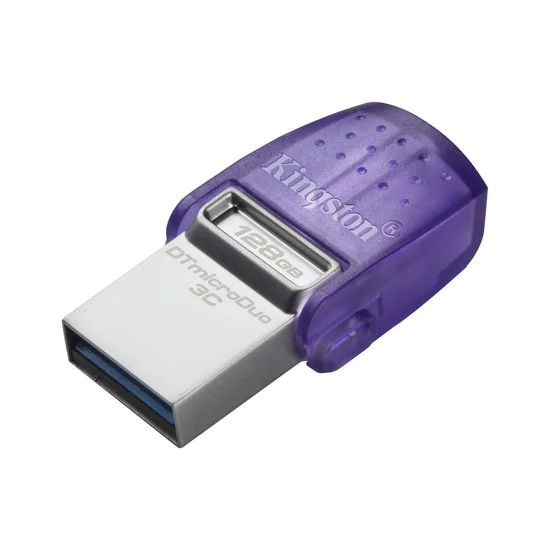 Kingston - Memory Stick DataTraveler microDuo (DTDUO3CG3/128GB) - USB 3.2 gen 1, Type-C, OTG, 128GB, 200MB/s - Сив Лилав