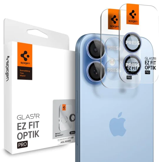 Протектор – Камера (2 бр.) – iPhone 17 / 16 Plus / 16 – Spigen Optik.tR EZ Fit Pro – Син