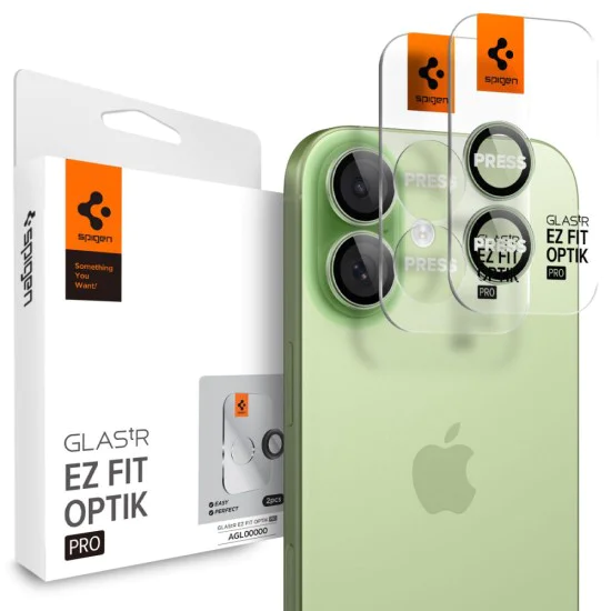 Протектор – Камера (2 бр.) – iPhone 17 / 16 Plus / 16 – Spigen Optik.tR EZ Fit Pro – Зелен
