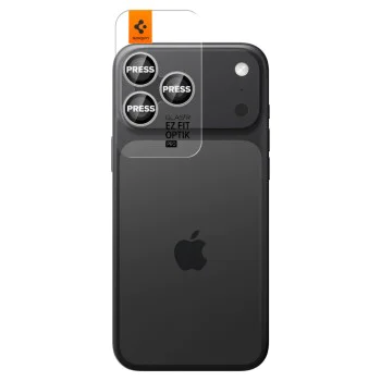 Протектор – Камера (2 бр.) – iPhone 17 Pro / Pro Max / 16 Pro / Pro Max / 15 Pro / Pro Max / 14 Pro / Pro Max – Spigen Optik.tR EZ Fit Pro – Сребрист