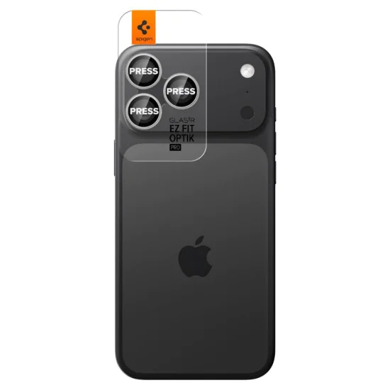 Протектор – Камера (2 бр.) – iPhone 17 Pro / Pro Max / 16 Pro / Pro Max / 15 Pro / Pro Max / 14 Pro / Pro Max – Spigen Optik.tR EZ Fit Pro – Сребрист
