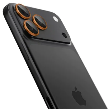 Протектор за камерата (2 броя) за iPhone 17 / 16 / 15 / 14 Pro & Pro Max - Spigen Optik.tR EZ Fit Pro - Оранжево