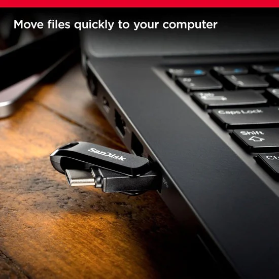 USB памет SanDisk Ultra Dual Drive Go – USB / Type-C, 256GB, 400MB/s – Черен