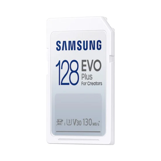 Samsung - Карта памет Evo Plus (MB-SC128K/EU) - SDXC, 128GB, UHS-I, Клас 3 (U3), 130MB/s, 7-степенна защита - Бял