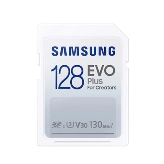 Samsung - Карта памет Evo Plus (MB-SC128K/EU) - SDXC, 128GB, UHS-I, Клас 3 (U3), 130MB/s, 7-степенна защита - Бял