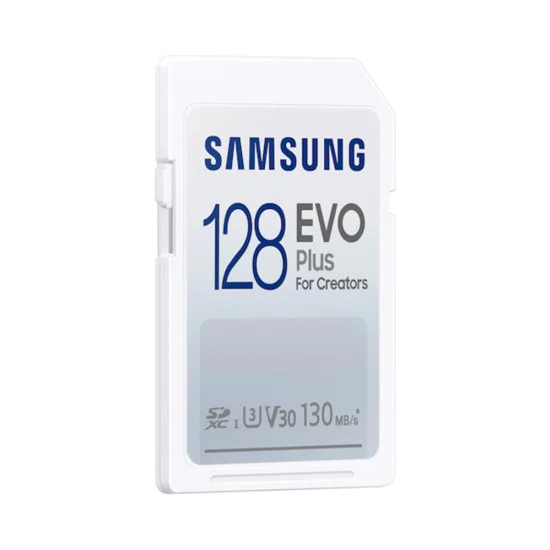 Samsung - Карта памет Evo Plus (MB-SC128K/EU) - SDXC, 128GB, UHS-I, Клас 3 (U3), 130MB/s, 7-степенна защита - Бял
