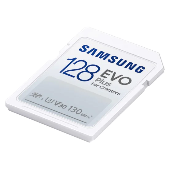 Samsung - Карта памет Evo Plus (MB-SC128K/EU) - SDXC, 128GB, UHS-I, Клас 3 (U3), 130MB/s, 7-степенна защита - Бял