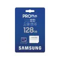 Samsung - Memory Card PRO Plus (MB-MD128SA/EU) - MicroSDXC, Адаптер, 128GB, UHS-I, U3, V30, A2, 180MB/s, Водоустойчива - Бял