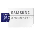 Samsung - Memory Card PRO Plus (MB-MD128SA/EU) - MicroSDXC, Адаптер, 128GB, UHS-I, U3, V30, A2, 180MB/s, Водоустойчива - Бял