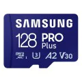 Samsung - Memory Card PRO Plus (MB-MD128SA/EU) - MicroSDXC, Адаптер, 128GB, UHS-I, U3, V30, A2, 180MB/s, Водоустойчива - Бял
