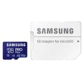 Samsung - Memory Card PRO Plus (MB-MD128SA/EU) - MicroSDXC, Адаптер, 128GB, UHS-I, U3, V30, A2, 180MB/s, Водоустойчива - Бял