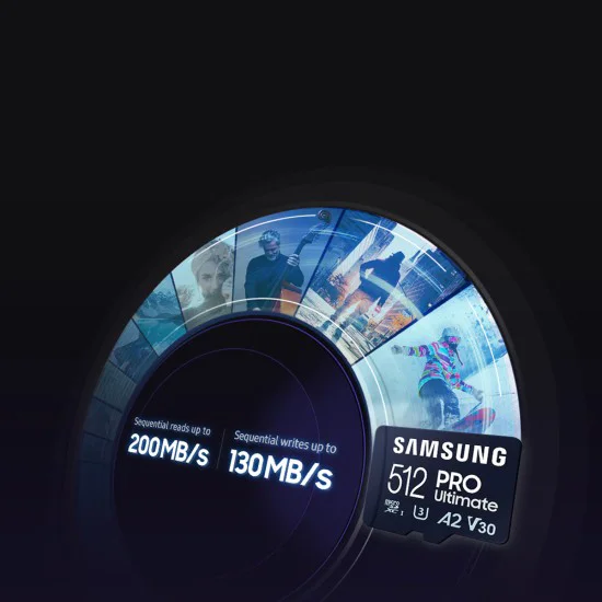 Samsung - Memory Card PRO Ultimate (MB-MY128SA/WW) - MicroSDXC, Адаптер, 128GB, UHS-I, U3, V30, A2, 200MB/s - Син/Бял