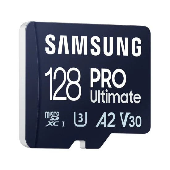 Samsung - Memory Card PRO Ultimate (MB-MY128SA/WW) - MicroSDXC, Адаптер, 128GB, UHS-I, U3, V30, A2, 200MB/s - Син/Бял