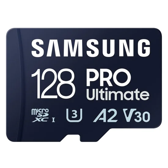 Samsung - Memory Card PRO Ultimate (MB-MY128SA/WW) - MicroSDXC, Адаптер, 128GB, UHS-I, U3, V30, A2, 200MB/s - Син/Бял