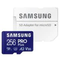 Samsung - Карта памет PRO Plus (MB-MD256SA/EU) - MicroSDXC, Адаптер, 256GB, UHS-I, U3, Клас 10, V30, A2, 180 MB/s - Бял