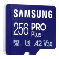 Samsung - Карта памет PRO Plus (MB-MD256SA/EU) - MicroSDXC, Адаптер, 256GB, UHS-I, U3, Клас 10, V30, A2, 180 MB/s - Бял
