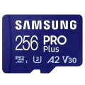 Samsung - Карта памет PRO Plus (MB-MD256SA/EU) - MicroSDXC, Адаптер, 256GB, UHS-I, U3, Клас 10, V30, A2, 180 MB/s - Бял