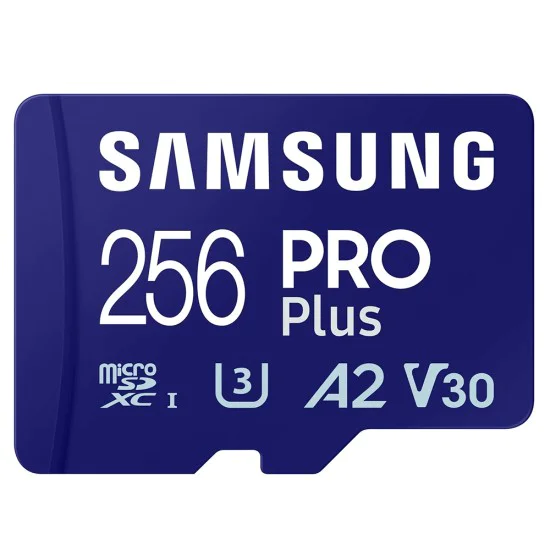 Samsung - Карта памет PRO Plus (MB-MD256SA/EU) - MicroSDXC, Адаптер, 256GB, UHS-I, U3, Клас 10, V30, A2, 180 MB/s - Бял