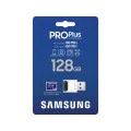 Карта памет Samsung PRO Plus + Reader – microSDXC 128GB, UHS-I, U3, V30, A2, 180MB/s – Син / Бял
