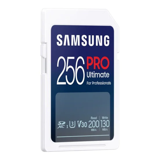 Карта памет Samsung PRO Ultimate – SDXC 256GB, UHS-I, U3, V30, A2, 200MB/s – Син