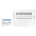 Карта памет Samsung PRO Endurance – microSDXC 256GB + Адаптер, UHS-I, U3, V30, Class 10, 100MB/s – Бял