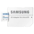 Карта памет Samsung PRO Endurance – microSDXC 256GB + Адаптер, UHS-I, U3, V30, Class 10, 100MB/s – Бял