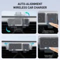 Techsuit - Премиум държач за кола с безжично зареждане ModoDock (SW1) - за вентилационен отвор, интелигентно завъртане на 90°, 15W - черен