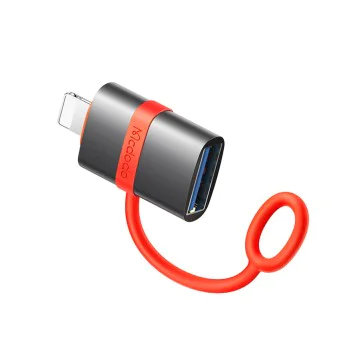 Адаптер (OT-2600) със силиконова каишка - Mcdodo - USB към Lightning, 480Mbps - Сиво