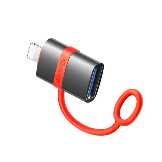 Адаптер (OT-2600) със силиконова каишка - Mcdodo - USB към Lightning, 480Mbps - Сиво