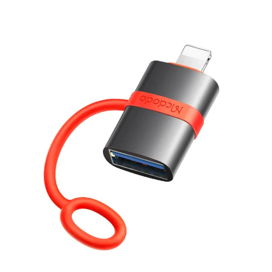 Адаптер (OT-2600) със силиконова каишка - Mcdodo - USB към Lightning, 480Mbps - Сиво