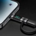 Адаптер Pigeon Series (OT-2610) със силиконова каишка - Mcdodo - USB-C към Lightning, 36W, LED дисплей - Черно