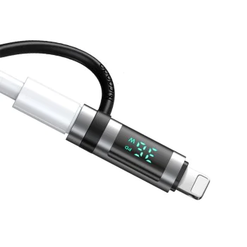 Адаптер Pigeon Series (OT-2610) със силиконова каишка - Mcdodo - USB-C към Lightning, 36W, LED дисплей - Черно