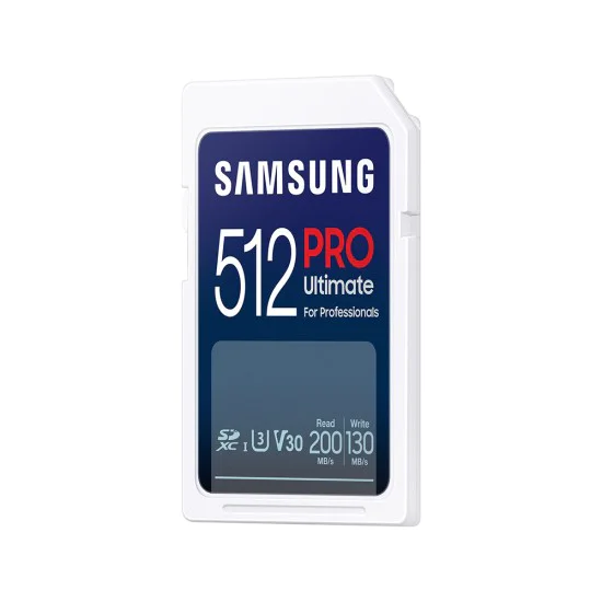 Карта памет Samsung PRO Ultimate – SDXC 512GB, UHS-I, U3, V30, A2, 200MB/s – Син