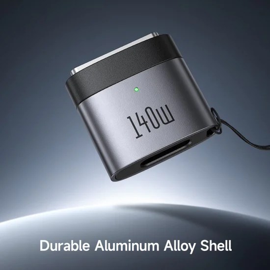 OTG адаптер (OT-6850) за MacBook Air/Pro - Mcdodo - Type-C към MagSafe 3, 140W, алуминиев, LED индикатор - Черно