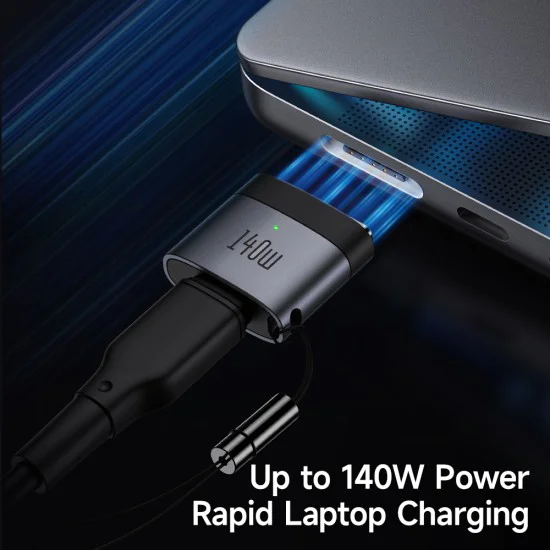 OTG адаптер (OT-6850) за MacBook Air/Pro - Mcdodo - Type-C към MagSafe 3, 140W, алуминиев, LED индикатор - Черно